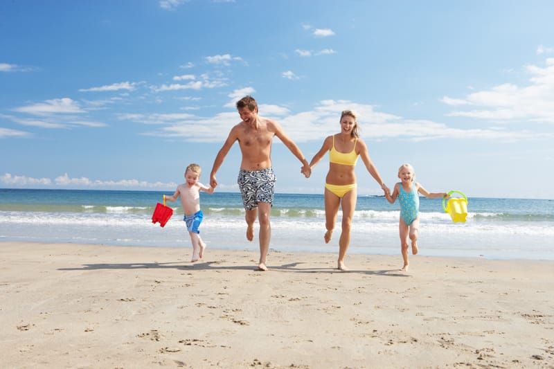 Beach Playing Family
