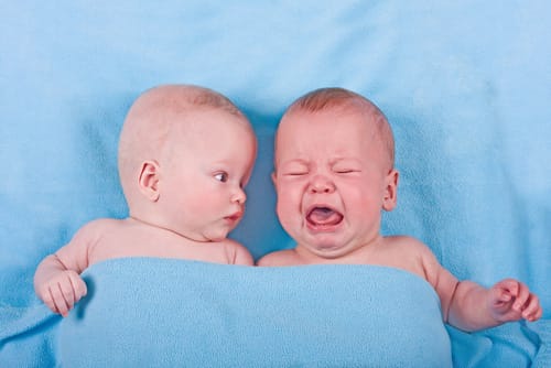 twins crying