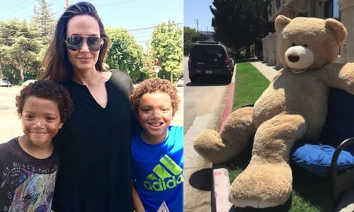 Angelina Jolie: Αγόρασε στο δρόμο έναν αρκούδο από δίδυμα αγοράκια 3 Jolie Bear