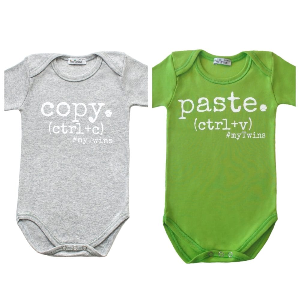 Copy Paste twins onesies e1529405097595