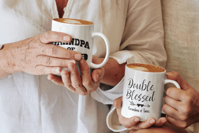11 oz coffee mug mockup featuring two women drinking cappuccinos 43586 r el2