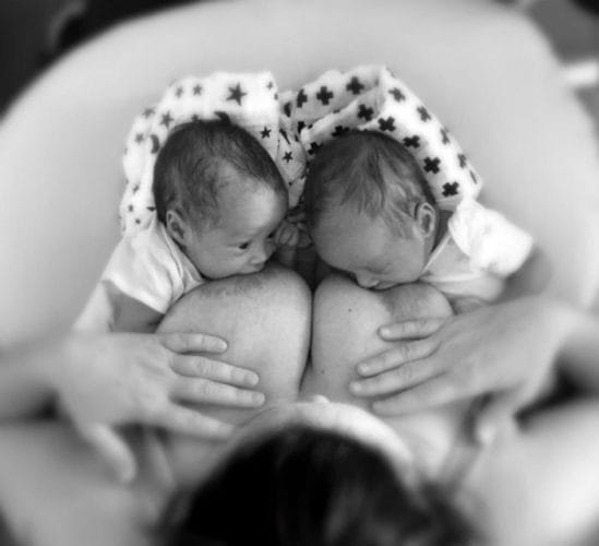 Tandem Breastfeeding Twins Photo 2