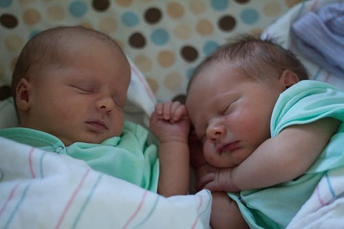 sleeping infant twins
