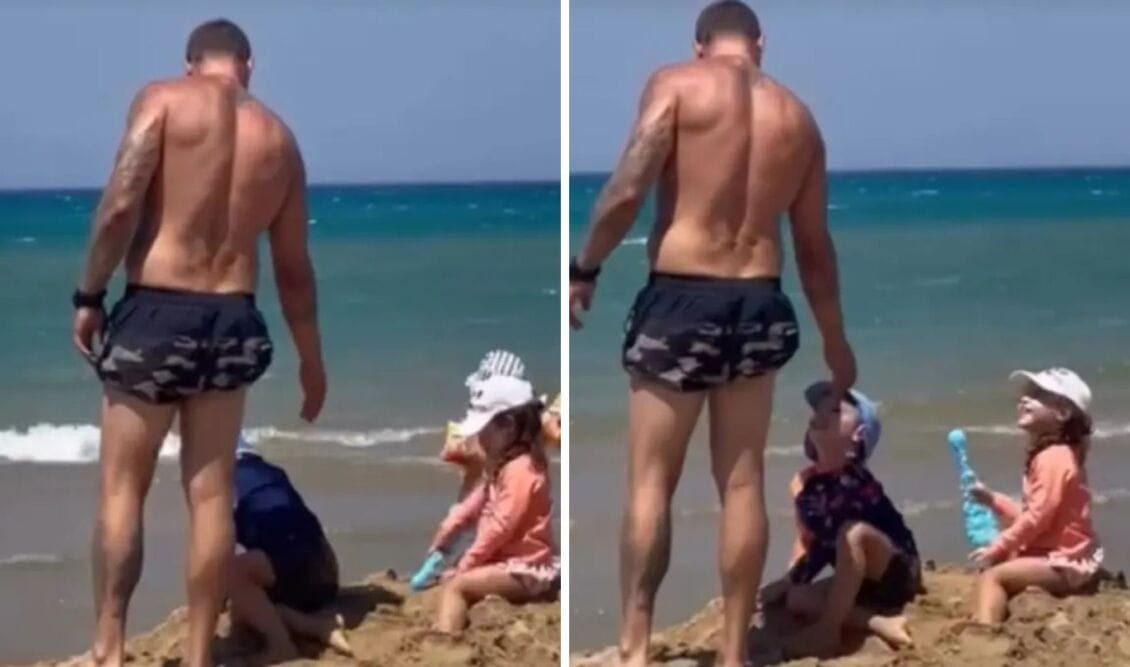 Η επική αντίδραση του Άκη Πετρετζίκη όταν είδε αγοράκι να… ενοχλεί την 3χρονη κόρη του 1 akis ppetretzikis antidrasi stin paralia gia kamaki se kori