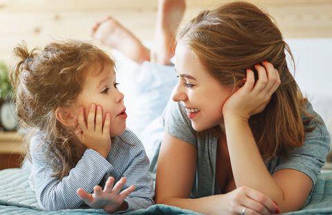 parents talking with kids